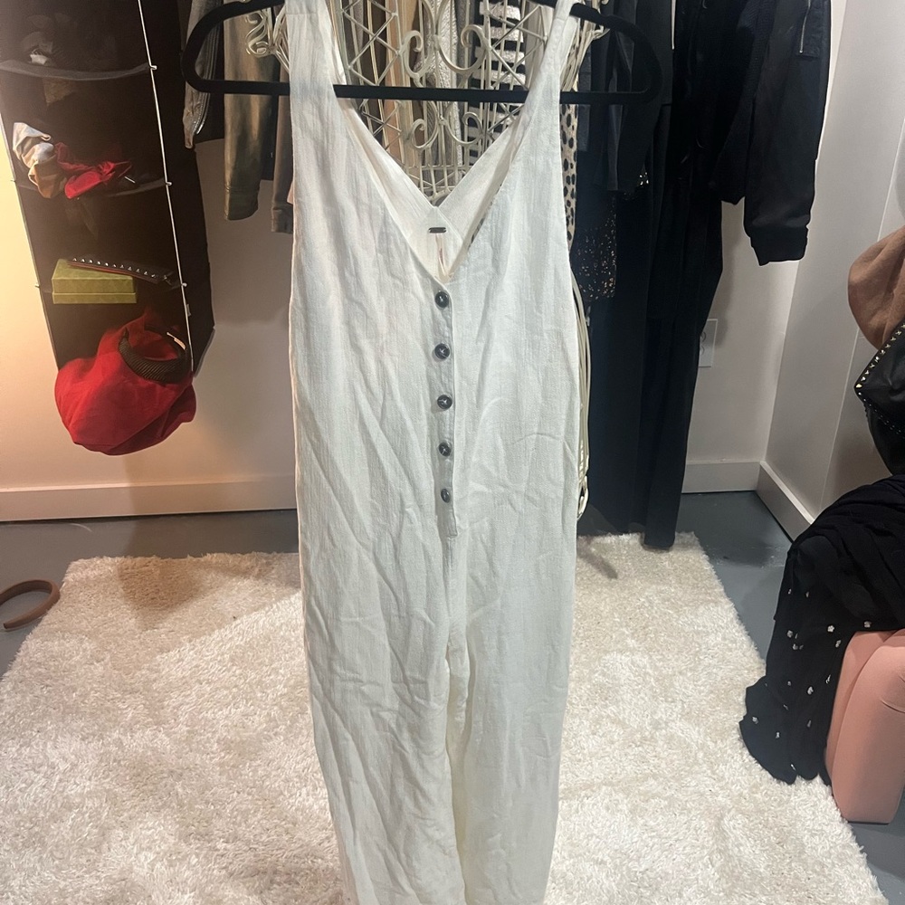 Free people white jumpsuit